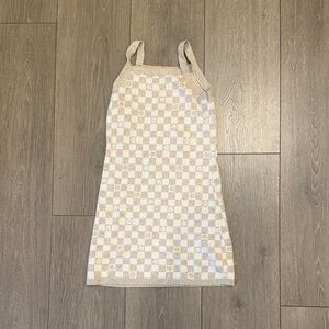 Abercrombie Kids checkered Tan and Cream tank Sweater Dress